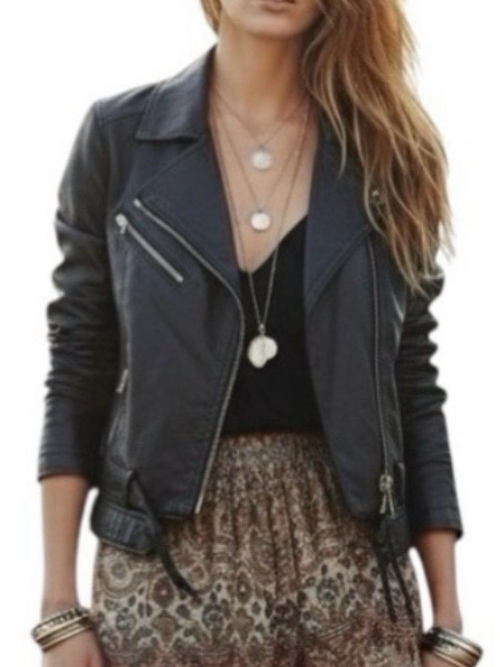 NWT Lulus Black Vegan Leather Moto Jacket XS Cropped Biker Edgy Minimalist Biker